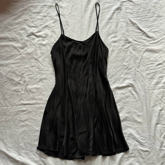 Sold! - Victoria's Secret Black Silk Slip Nightgown - Picture 1 of 4